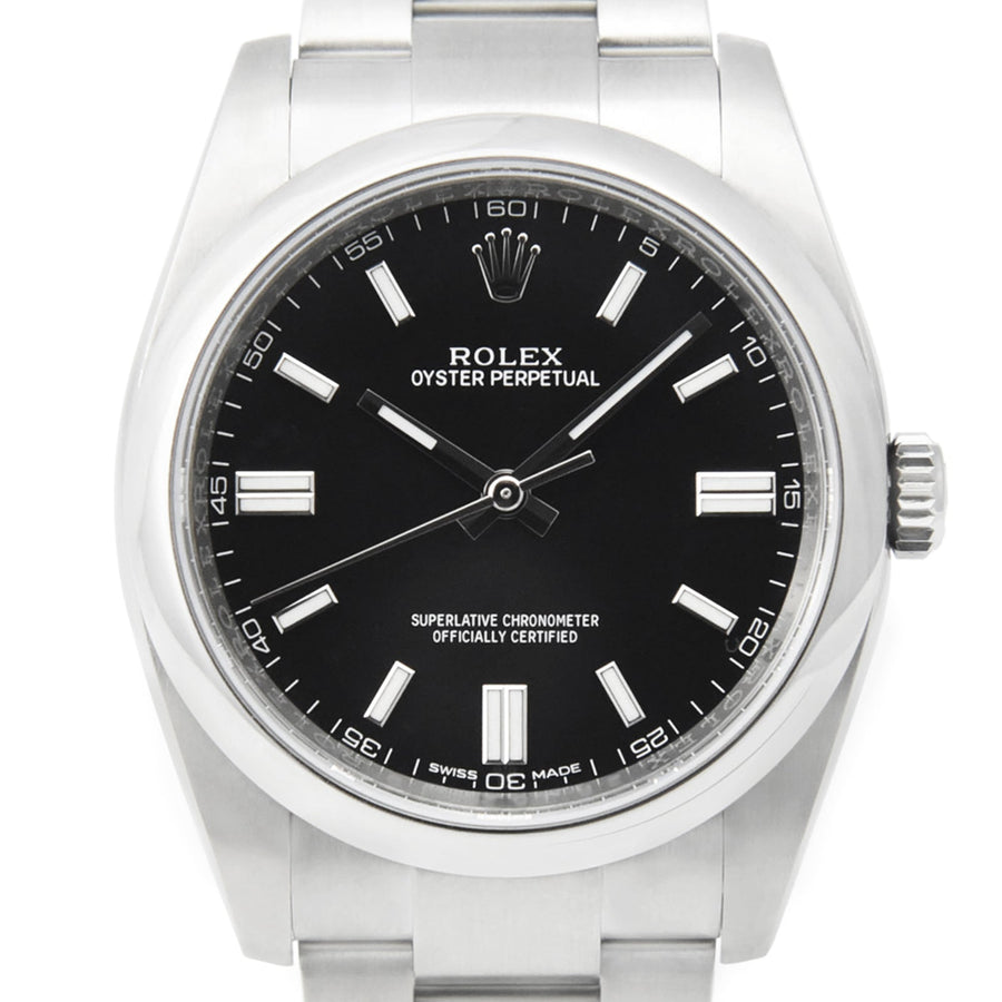 Rolex Oyster Perpetual Black Dial Stainless Steel Ref: 116000 - David Ashley