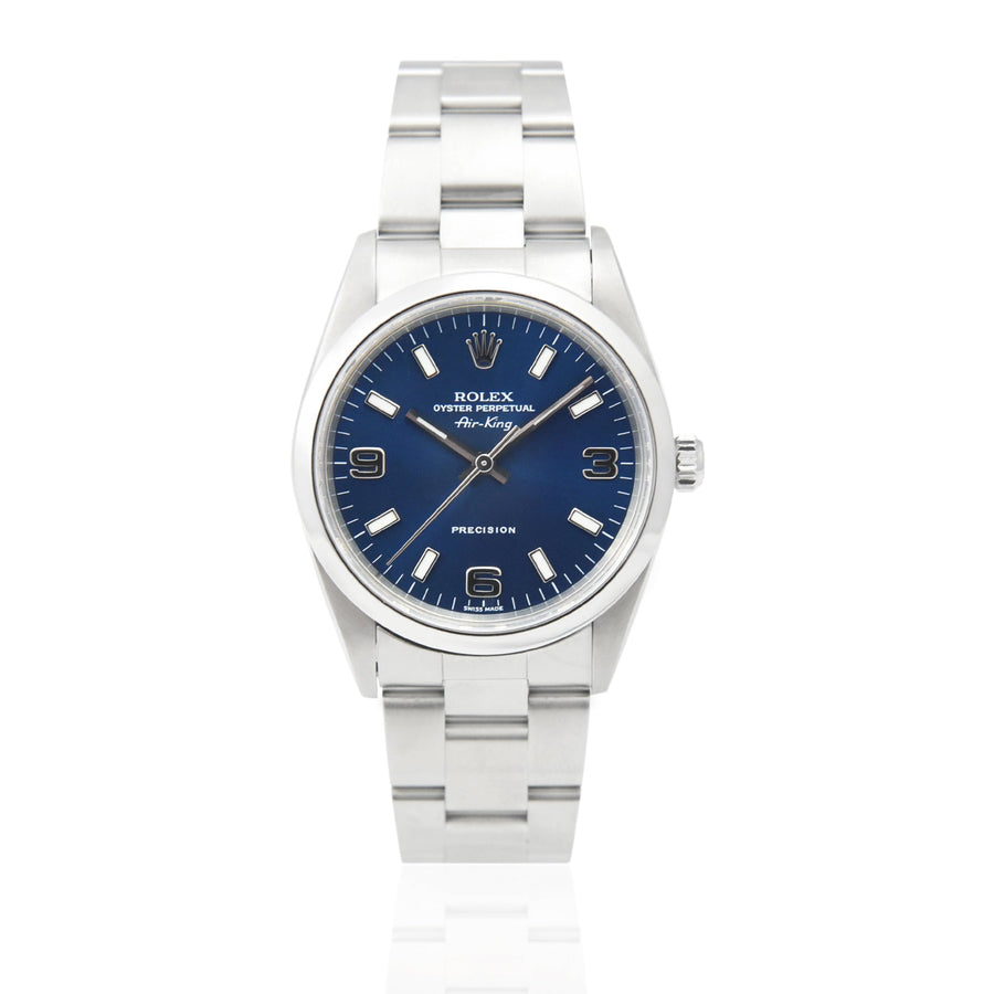 Rolex Oyster Perpetual Date Blue Dial Stainless Steel Ref: 14000M - David Ashley