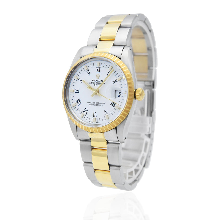 Rolex Oyster Perpetual White Dial Gold & Steel Ref: 15053 - David Ashley