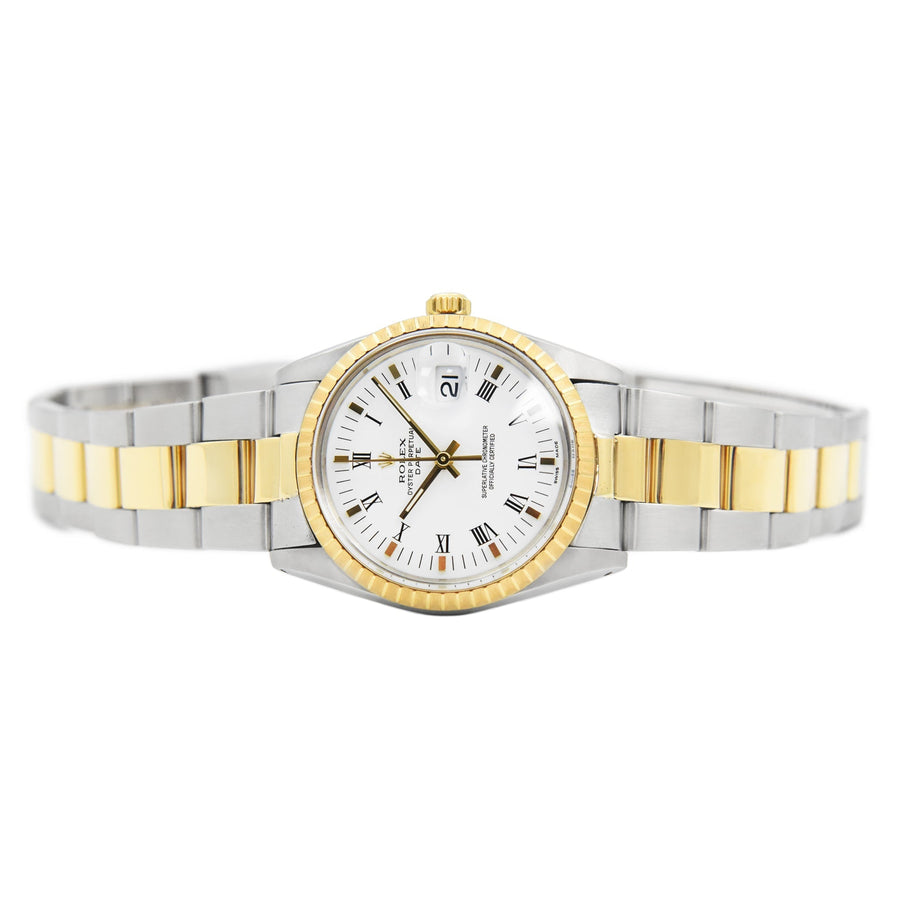 Rolex Oyster Perpetual White Dial Gold & Steel Ref: 15053 - David Ashley