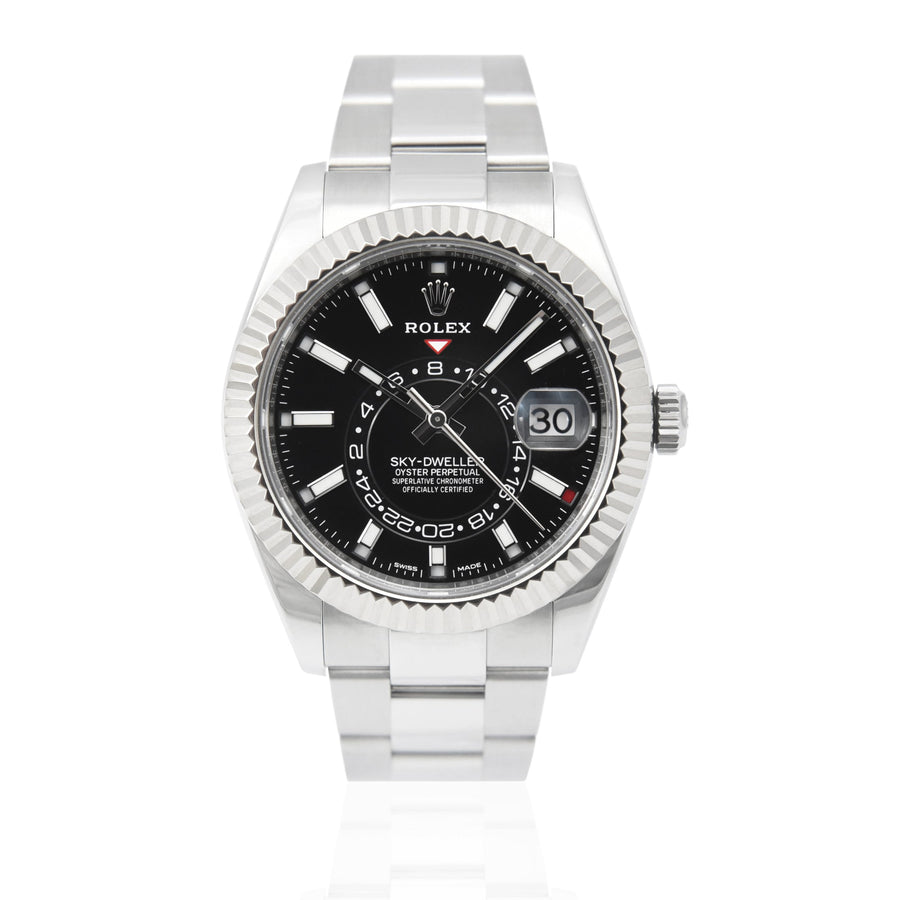 Rolex Sky-Dweller Black Dial Stainless Steel Ref: 326934 - David Ashley