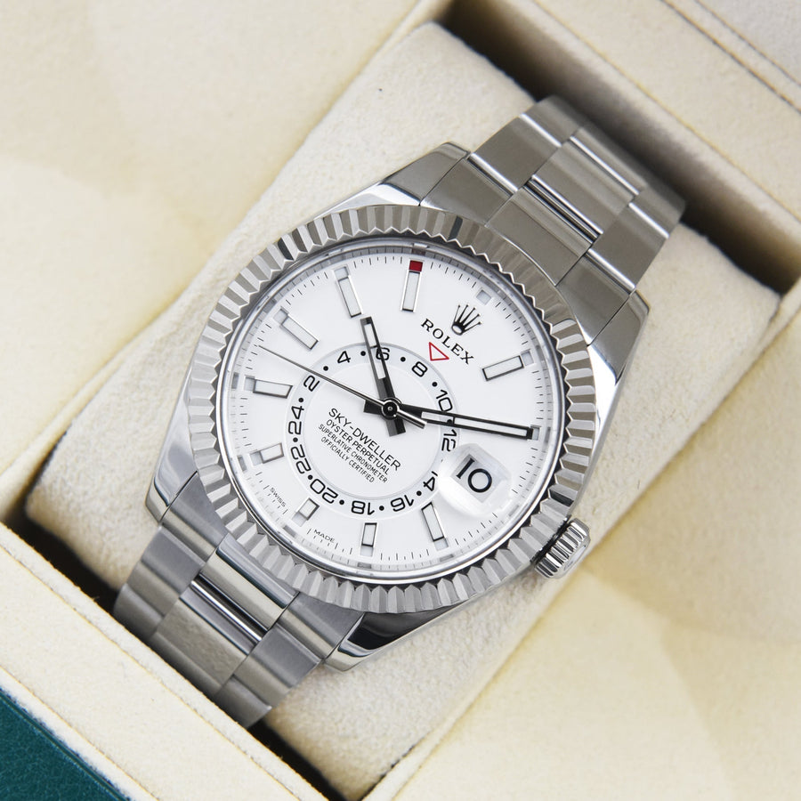 Rolex Sky-Dweller White Dial Stainless Steel Ref: 326934 - David Ashley