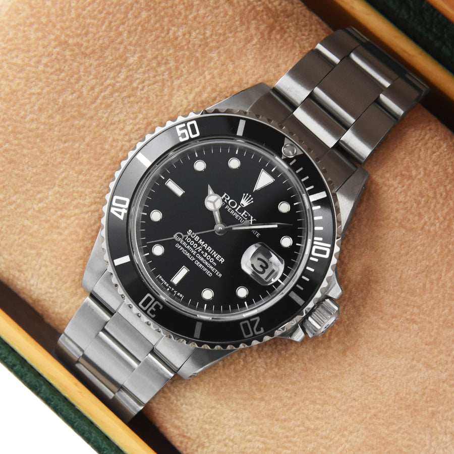 Rolex Submariner Date Black Dial Stainless Steel Ref: 168000 - David Ashley