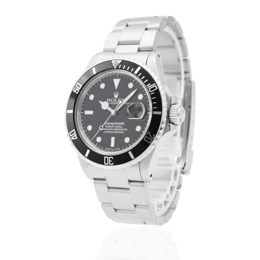 Rolex Submariner Date Black Dial Stainless Steel Ref: 168000 - David Ashley