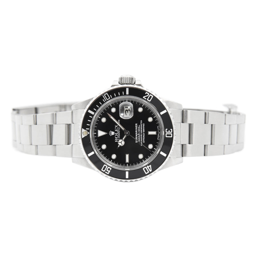 Rolex Submariner Date Black Dial Stainless Steel Ref: 168000 - David Ashley