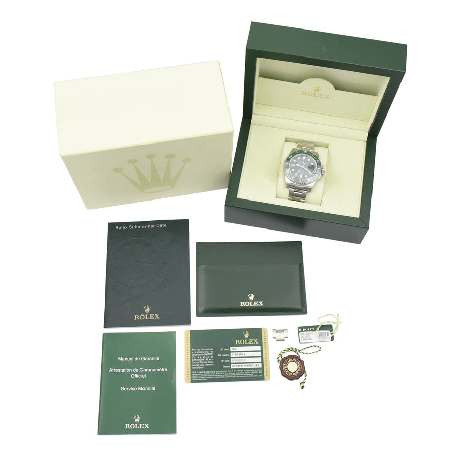 Rolex Submariner Green Dial Stainless Steel Ref: 116610LV - David Ashley